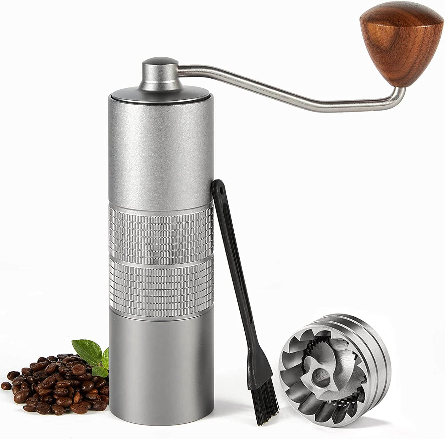 Portable Hand Coffee Grinder (Grey), Manual