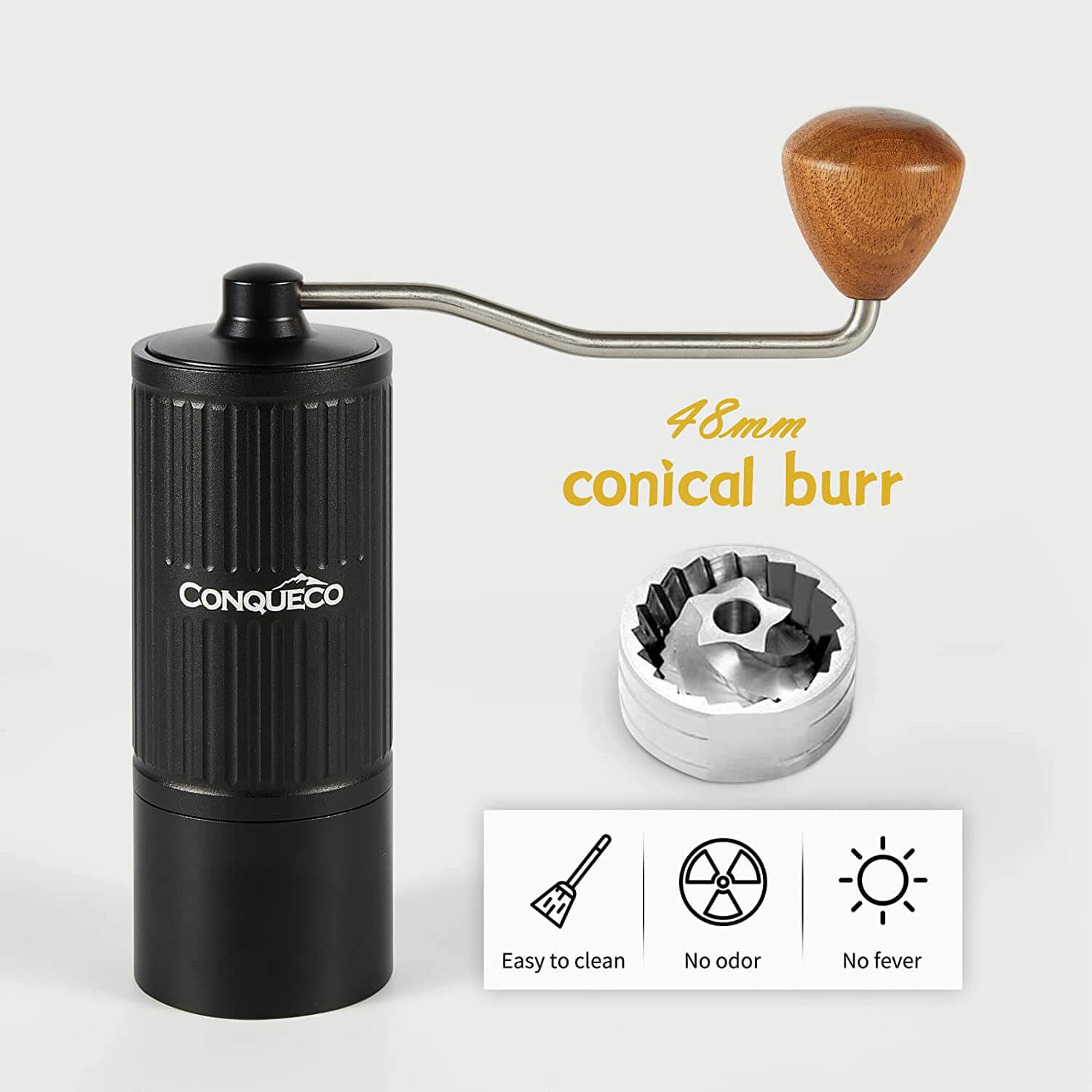 Coffee Mill Grinder Manual Coffee Grinder With Adjustable Gear Setting and  Ceramic Conical Burr, Hand Mill Grinder for Home Use and Travel 
